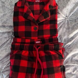 Women's Red and Black Plaid Pajama Set